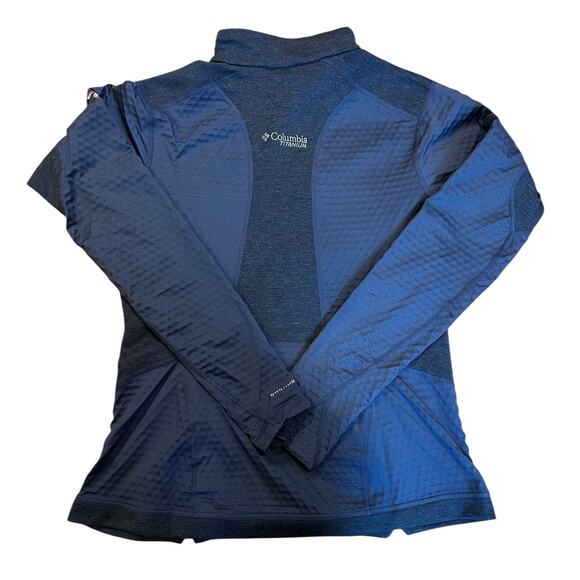 COLUMBIA Titan Pass Helix 1/4 Zip Technical Pullover Blue Black Women's LARGE - Picture 9 of 11